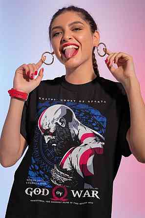 Футболка для мальчика аниме Год Вар Кратос Гхост оверсайз (рост от 165 до 180 ) Черний AnimeJ0076m Днепр