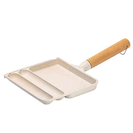 Прямокутна сковорода на 3 секції бежевого кольору Київ