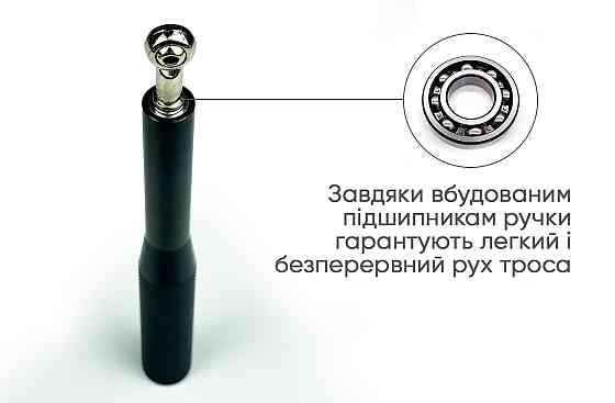 Швидкісна скакалка EasyFit Aluminium зі сталевим тросом та алюмінієвими ручками чорна Коломия