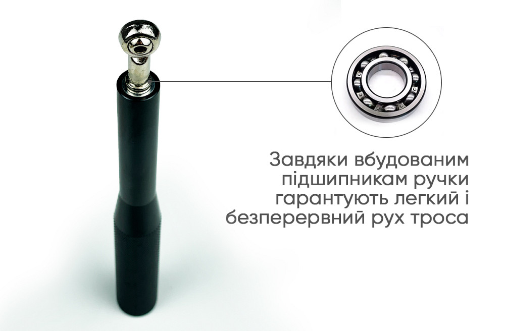 Швидкісна скакалка EasyFit Aluminium зі сталевим тросом та алюмінієвими ручками чорна Коломия - фото 5