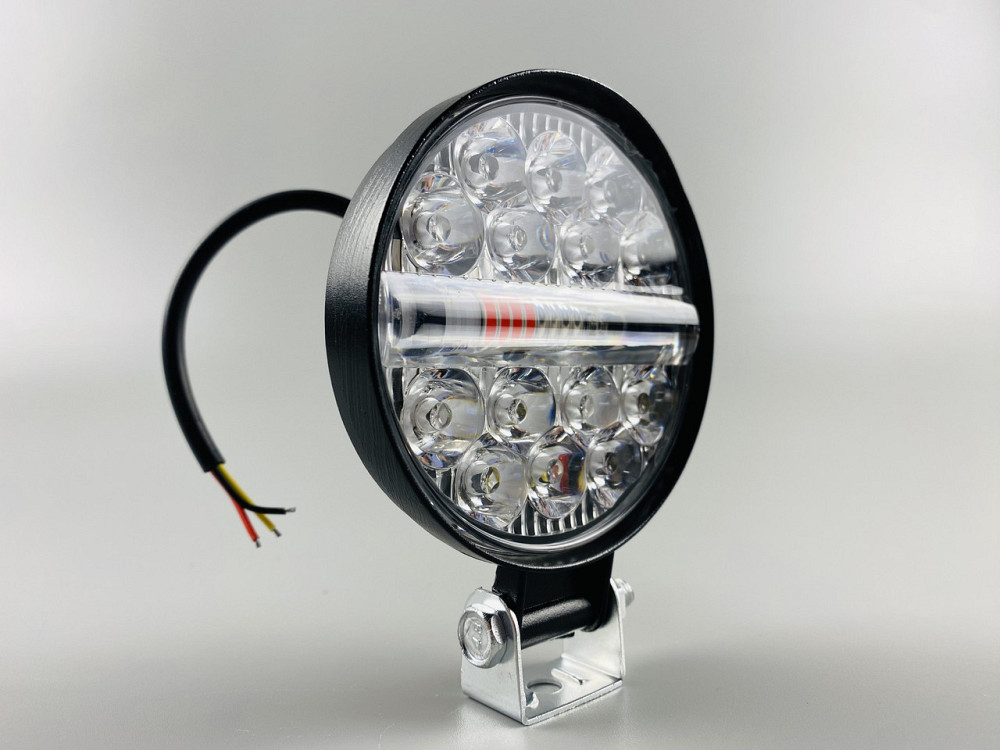 Фара-LED робоча додаткова 48W 6000K прожектор, Фара LED кругла світлодіодна  Led chip 3030 стробоскоп Мукачево - фото 7