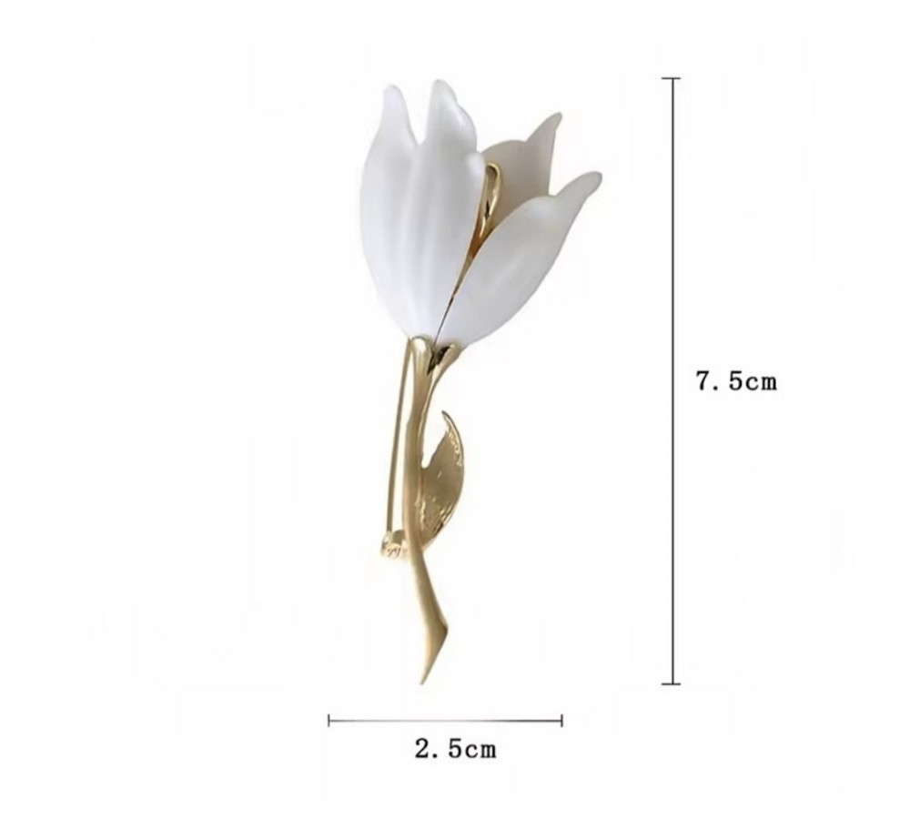 Брошка "Тюльпан" Білий Сміла - фото 7