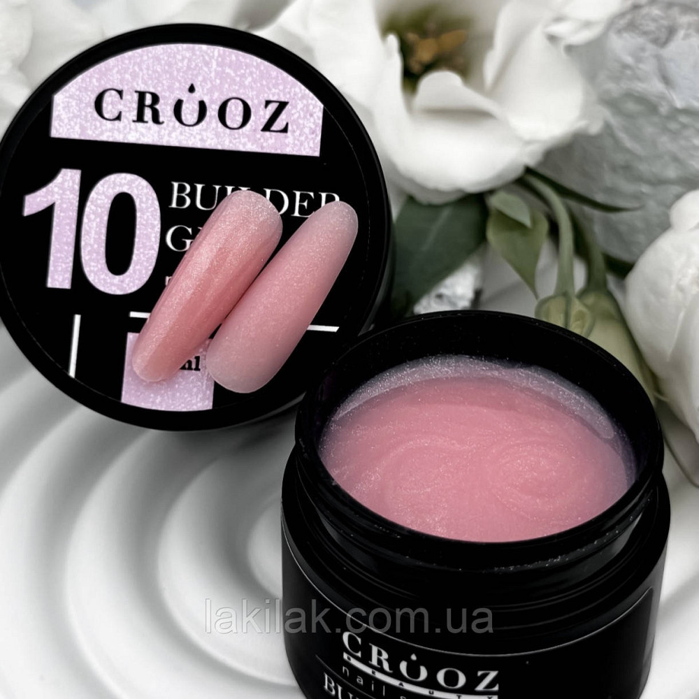 Гель для нарощення нігтів Crooz Builder gel 10 (нюдовий з шимером) 30мл Херсон - фото 1