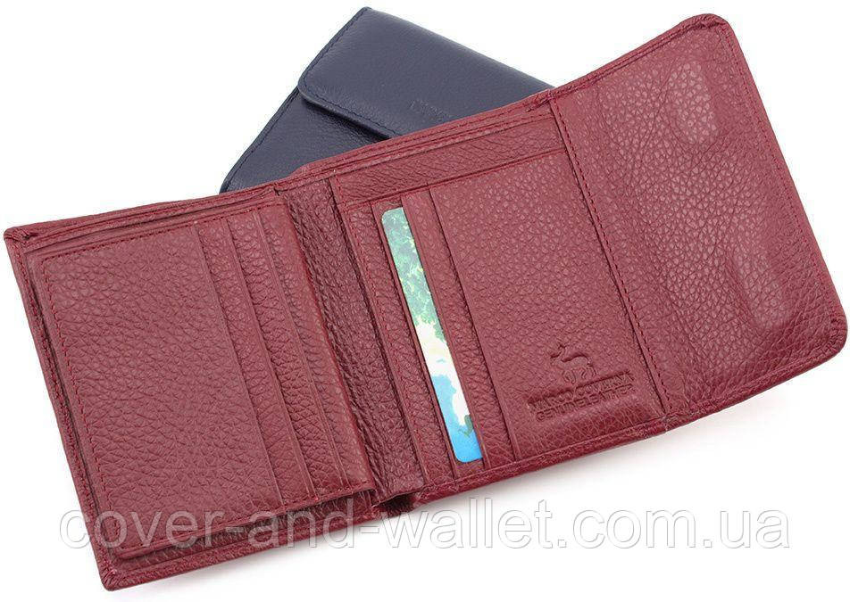 Маленький женский кожаный кошелек под карточки бордоввого цвета ST Leather 2047A Киев - изображение 6