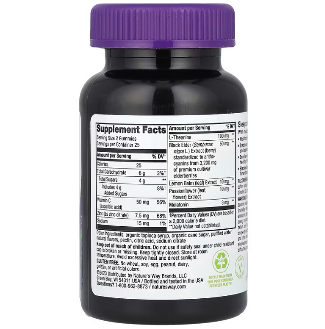 Чорна бузина для сну та імунітету Nature's Way Sleep + Immune with Melatonin & L-Theanine 50 жув цук Київ - фото 2