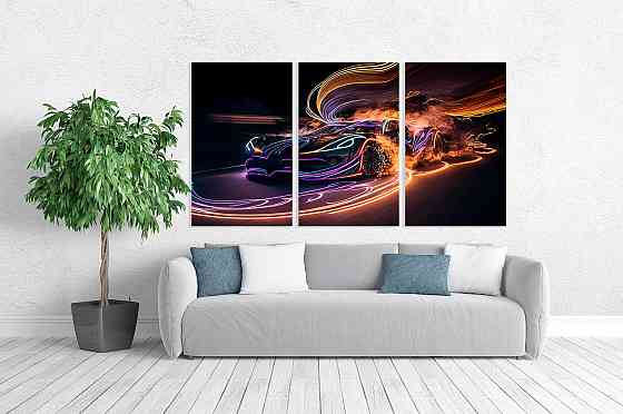 Модульная картина в гостиную / спальню  Машина    ART-106_3A Киев