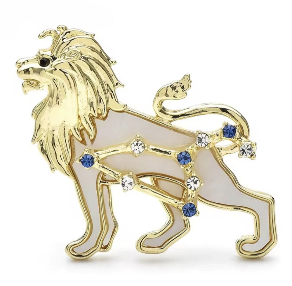 Брошка знак зодіаку "Лев" Золотистий Сміла - фото 4