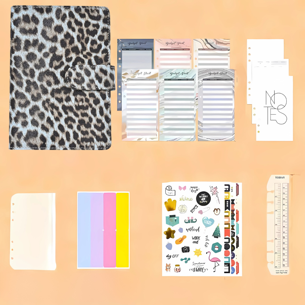 Блокнот-планер для финансов формат А6,планер бюджета и хранения денег,органайзер леопардовый с синим оттеноком Каменец-Подольский - изображение 8