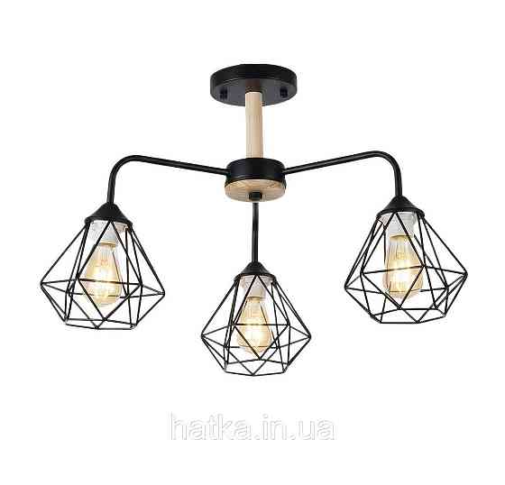 Люстра стельова на 3 плафони VALESO XL25013-3 для вітальні та спальні Чорний XL25013-3 Київ