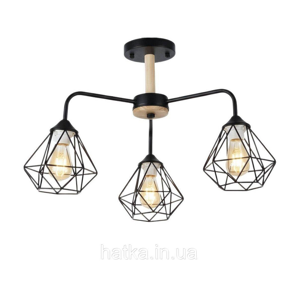Люстра потолочная на 3 плафона VALESO XL25013-3 для гостиной и спальни Черный XL25013-3 Киев - изображение 1