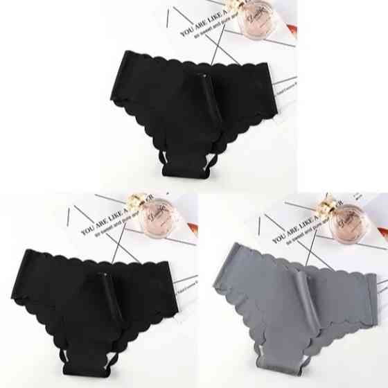 Безшовні жіночі труси набір 3 штуки 44 чорний сірий Київ