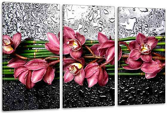 Модульна картина у вітальню/ спальню Орхідея  ART-303_3A 70х130 см Київ