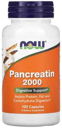 Панкреатин для пищеварения Now Foods Pancreatin 2000 мг 100 капсул Киев