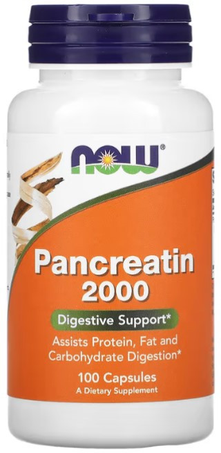 Панкреатин для пищеварения Now Foods Pancreatin 2000 мг 100 капсул Киев - изображение 1
