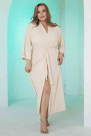 Довгий жіночий халат TotalFit XA2-Q10 Бежевый, XL/XXL Киев