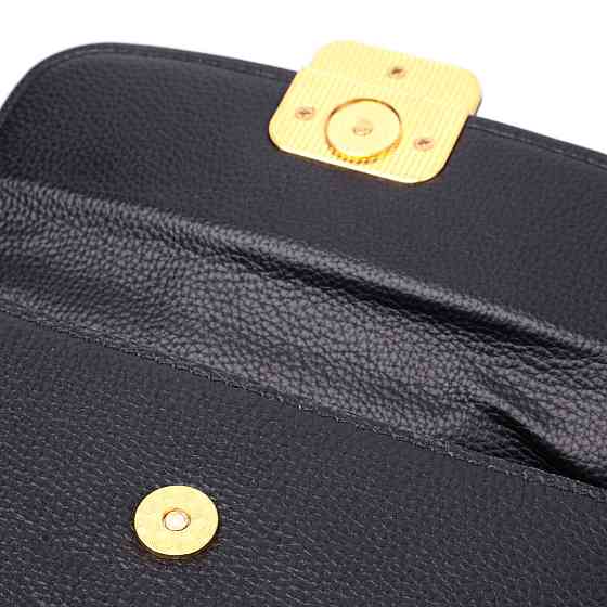 Лаконичная сумка с жестким каркасом из натуральной кожи Vintage 22391 Черная Киев