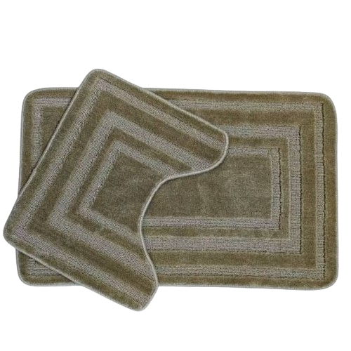 Набір килимків для ванної 2шт 50*80см+40*50см U-виріз Рамка Econom бежевий поліпропілен Дариана Житомир - фото 1