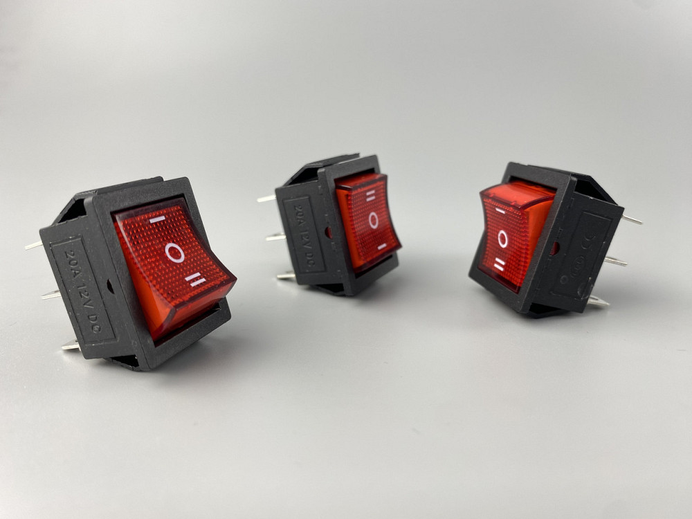 Перемикач клавішний червоний, з led-підсвіткою 12 V, 25 ммх31мм, 6 ніжок Мукачево - фото 10