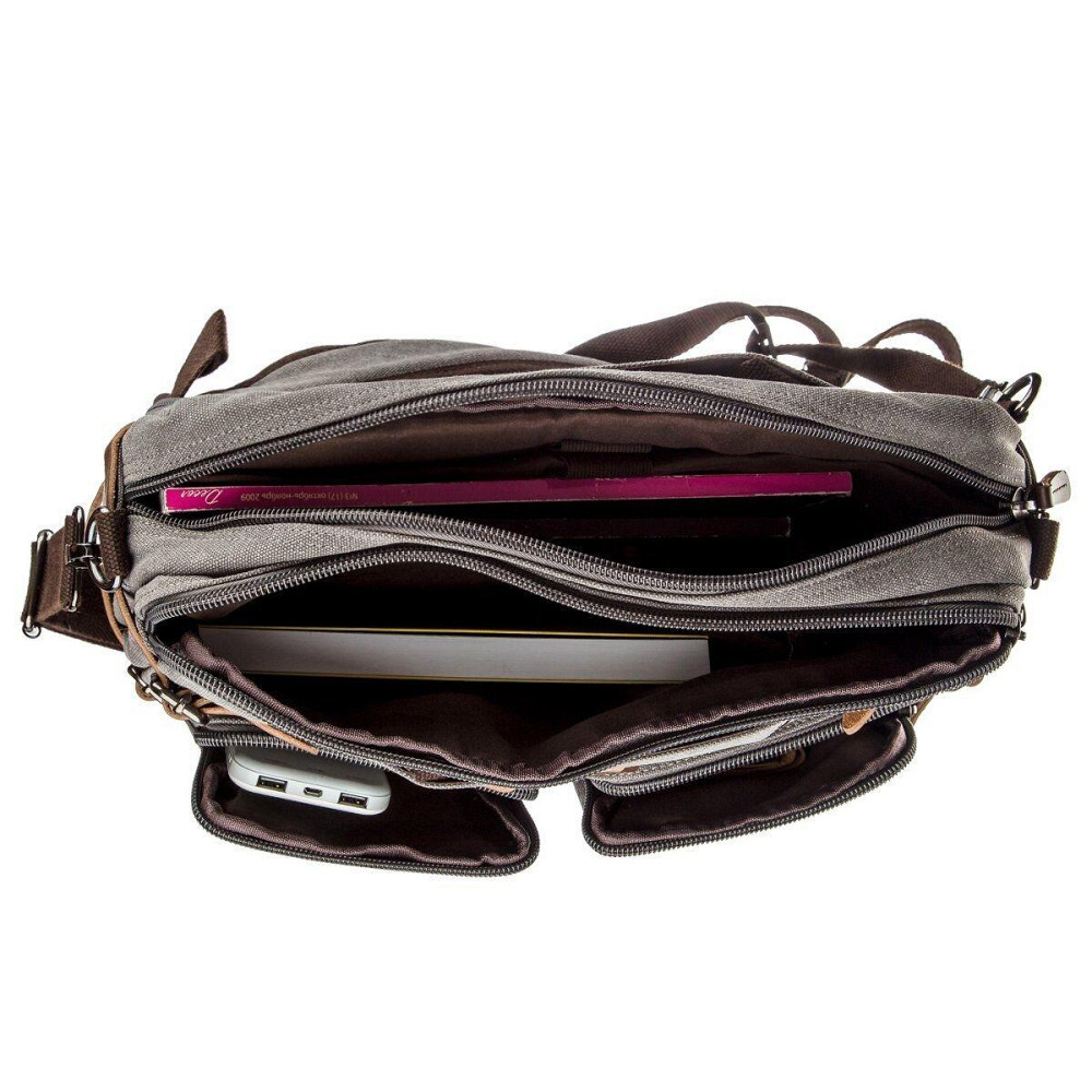 Сумка-трансоформер текстильна Сіра (Vintage) Київ - фото 11