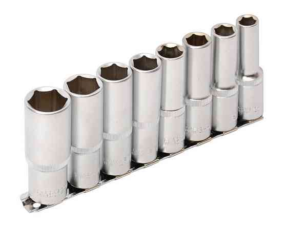 MASTERTOOL Набір головок торцевих 6-гранних подовжених MASTERTOOL ½" 10-22 мм L 78 мм CrV 8 шт Киев