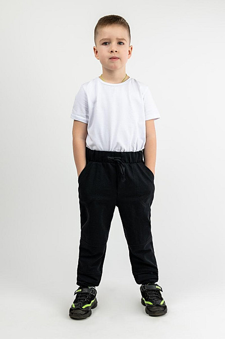 Брюки детские, черные Крохатушка одяг 140, Шнуровка, Брюки, Да Киев - изображение 2