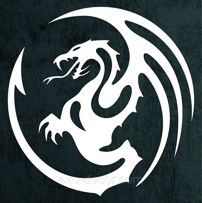 Декоративное настенное Панно «Дракон» Декор на стену 90*90 см, Белый Киев - изображение 4