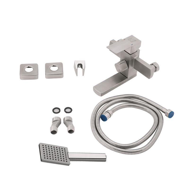 Змішувач для ванни Lidz (NKS) 10 30 006-1 New з душовим гарнітуром Nickel (k35) Київ - фото 5