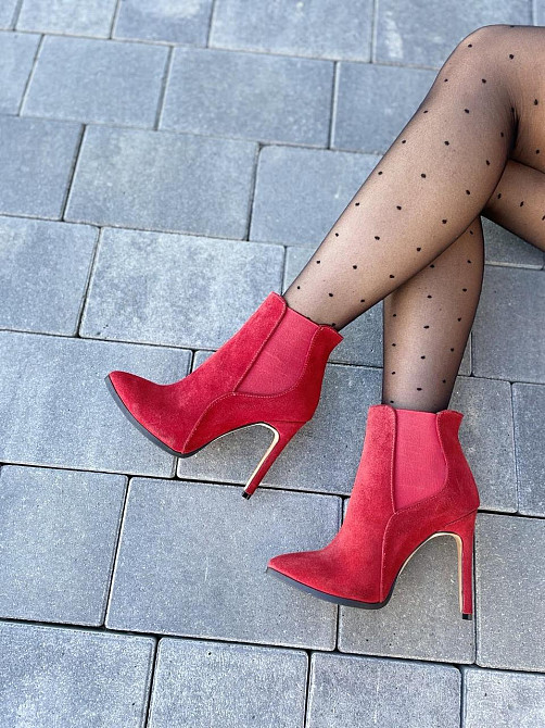 Nivelle Жіночі черевики NIVELLE червоні натуральна замша каблук 11 см 37р.38р. (3614) Коломия - фото 10