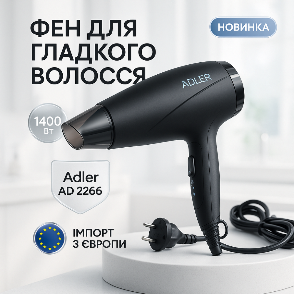 Женский фен для волос Adler, Фен бытовой для волос, Фен дома и путешествий практичный IJ-49 Львов - изображение 10
