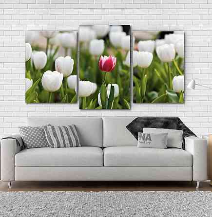 Модульна картина Квіти Тюльпани (53х100см) Art-134_3 Київ