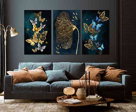 Модульная картина в гостиную / спальню  Метелики   ART-098_3A 70х130 см Киев