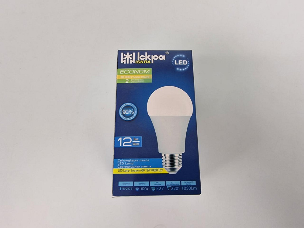 Лампа Світлодіодна LED A60 12W 4000К Е27 "Iskra" ECONOM (1 шт.) Харків - фото 4