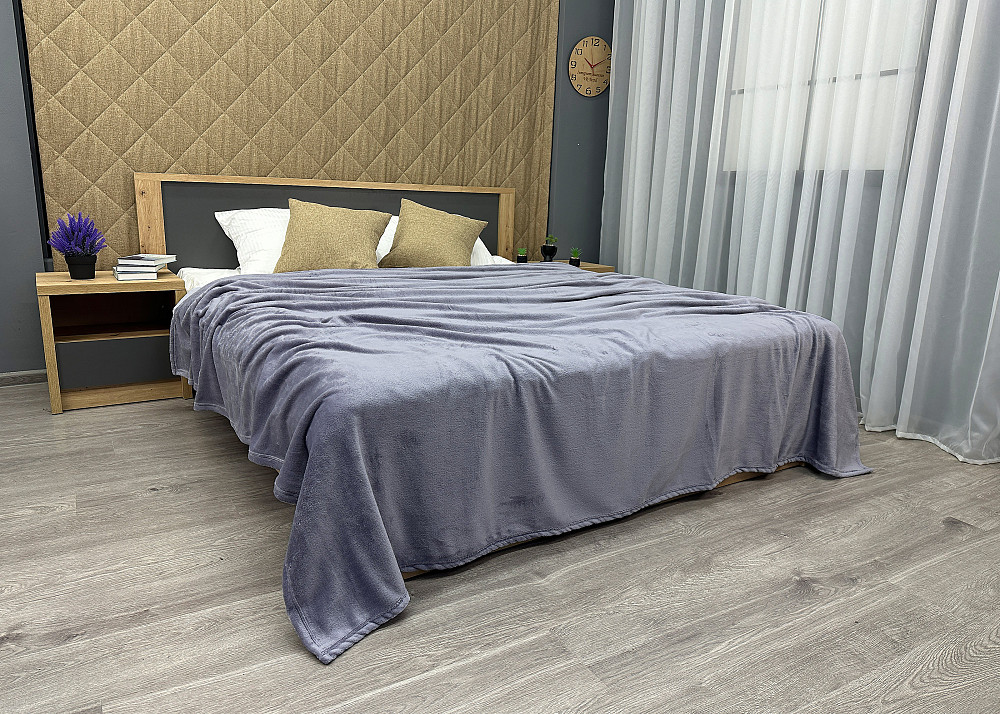 Плед-покривало Decorator WellSoft 180х210 см однотонний Бузково-сірий (87-263) Київ - фото 7