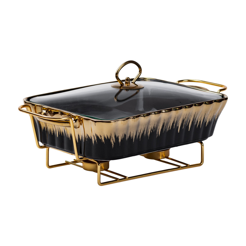 Yiwu Настільний марміт для підігріву других страв 1,5-літровий квадратний порцелянаовий марміт Коломыя - изображение 2