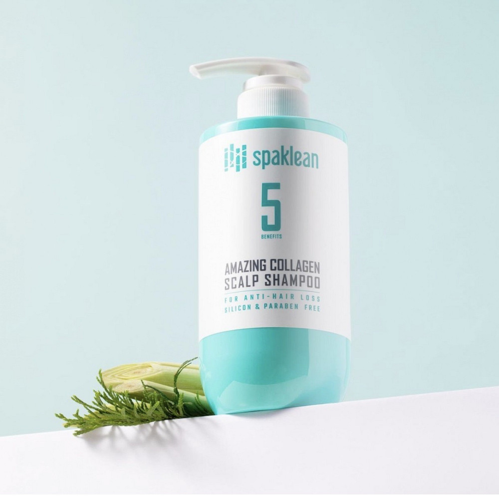 Шампунь восстанавливающий для всех типов волос с коллагеном и аргинином Amazing Collagen Scalp Shampoo Spaklean 500 мл Киев - изображение 1