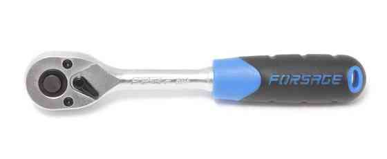 Трещотка реверсивная с резиновой ручкой 1/4