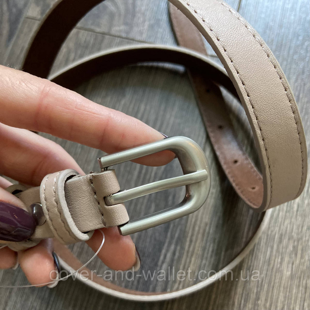 Пудровий жіночий ремінь із натуральної шкіри із класичною пряжкою 20 мм PS Leather Київ - фото 7