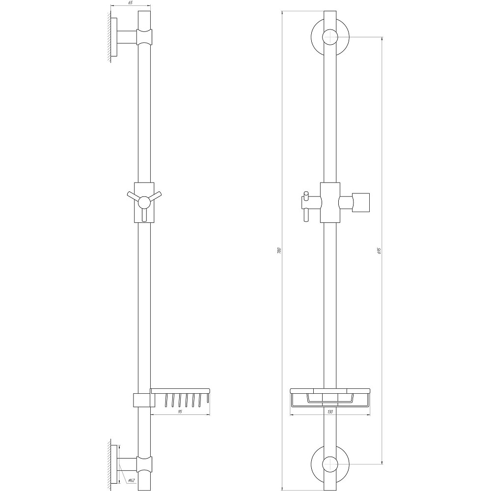 Душова стійка Globus Lux BT-1107C, в блістері Луцьк - фото 3