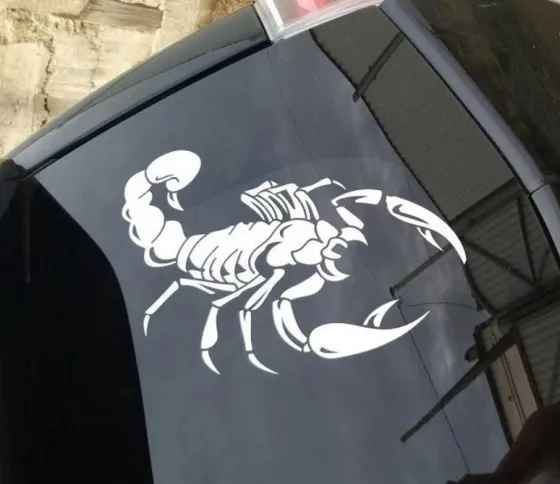 Наклейка на авто Скорпион Белый Киев
