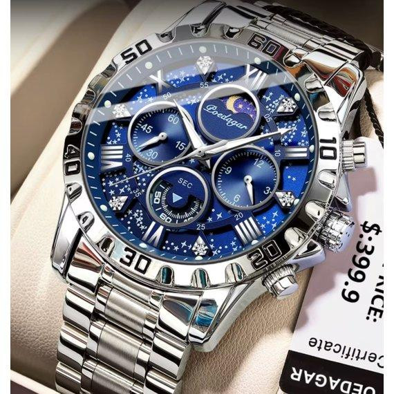 Чоловічий наручний годинник Poedagar MoonLight (Сріблястий) Вінниця - фото 4