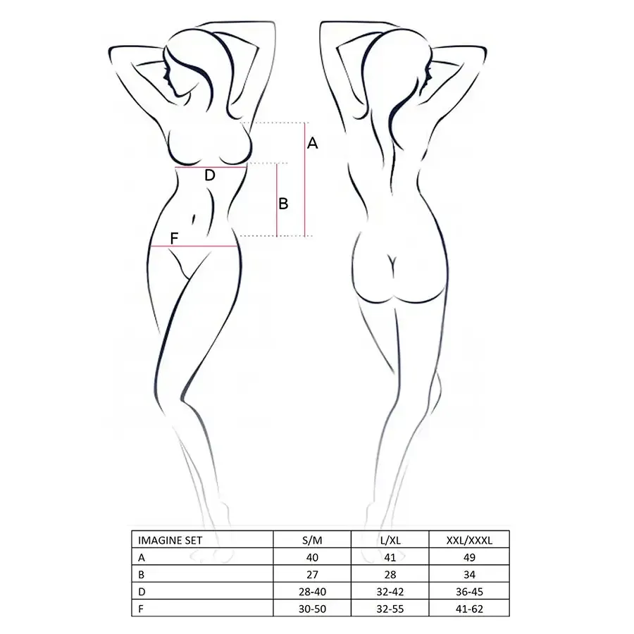 Комплект білизни Passion IMAGINE SET OpenBra XXL/XXXL, black, ліф - міні-сорочка, трусики з оборкам Львів - фото 5