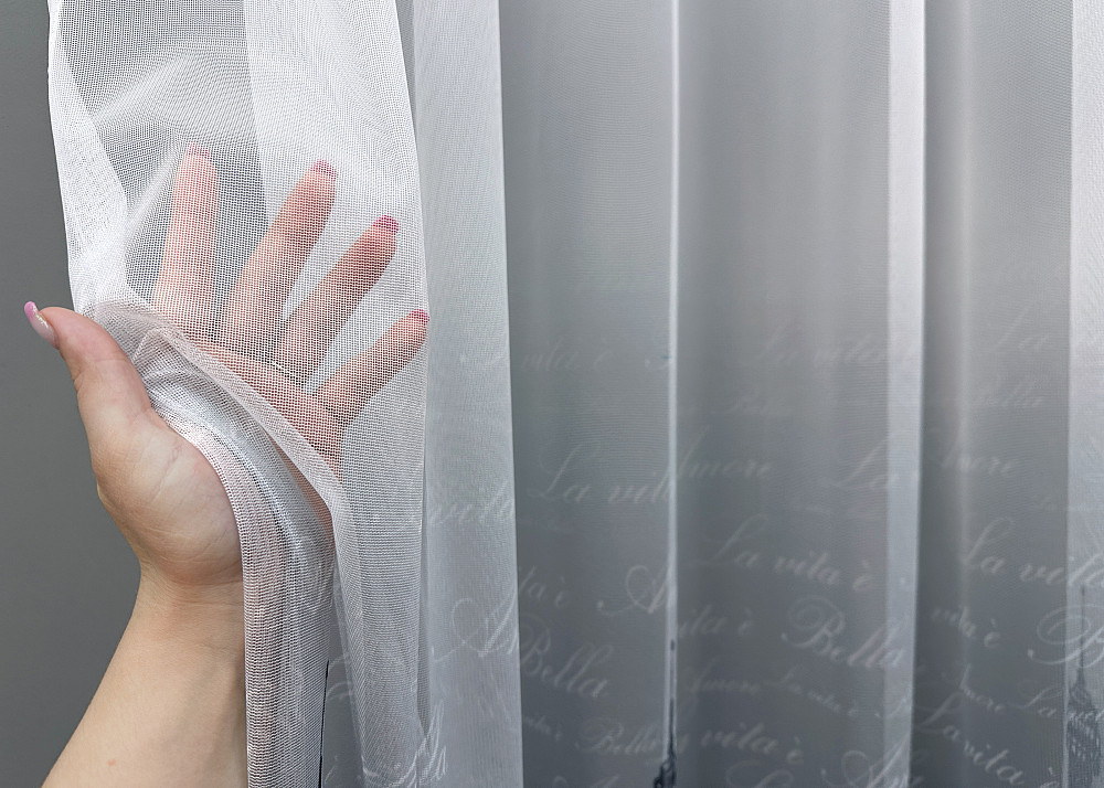 Тюль VR-Textil 1750т с принтом Париж Синий с белым 300х270 см (42-0785) Киев - изображение 4