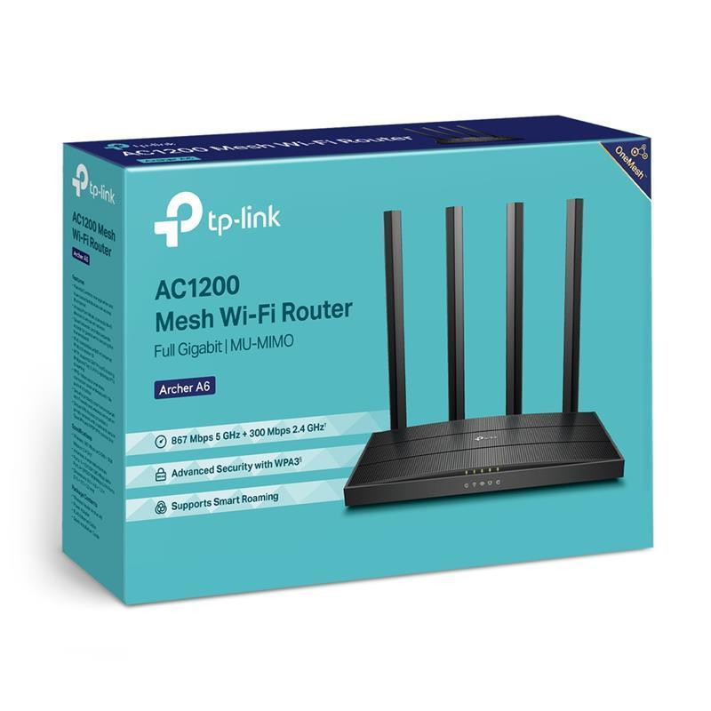 Бездротовий маршрутизатор TP-Link ARCHER A6 (AC1200, 4хGE LAN, 1хGE WAN, MU-MIMO, 4 антени) Зовнішній адаптер Харьков - изображение 4
