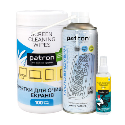 Универсальный чистящий набор Patron Spray f/tech100ml F3-009 +wipesF3-059+sp.dusterF3-020 (CS-PN-BUNDL-7) Винница - изображение 1