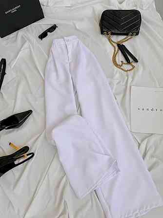 Женские базовые брюки палаццо костюмка 46/48, Белый Одесса