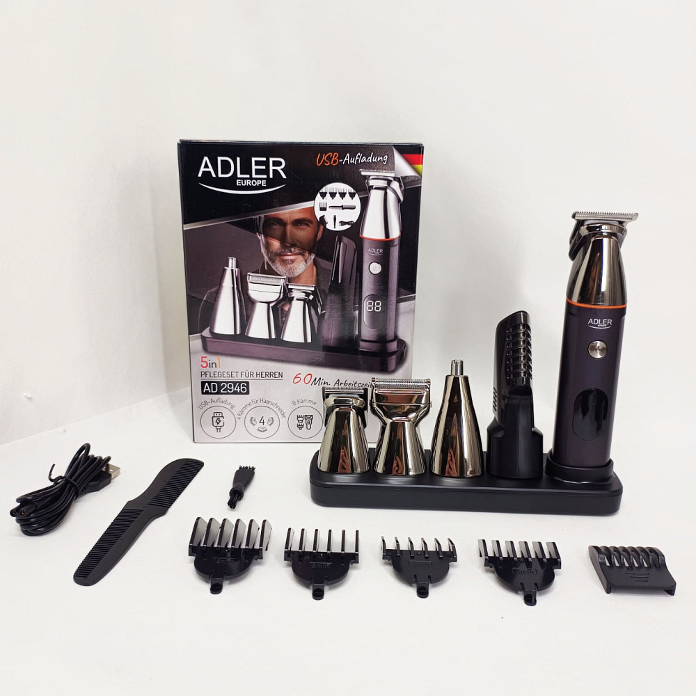 Тример 5в1 ADLER AD 2946 POLAND акумуляторний для стрижки волосся носа бороди тіла бритва VA-75 Львів - фото 17