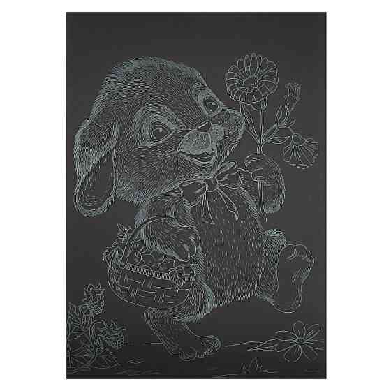 Гравюра А5 "Зайчик на прогулянці" ГрА5з-7 економ варіант у пакеті 21 х 14,8 см Вінниця