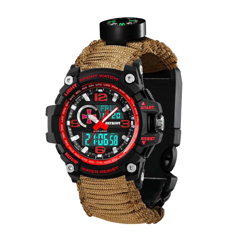 Patriot 012BKRDSU ЗСУ Чорні з червоним Паракордовий ремінець Khaki + Коробка SBR Киев - изображение 2