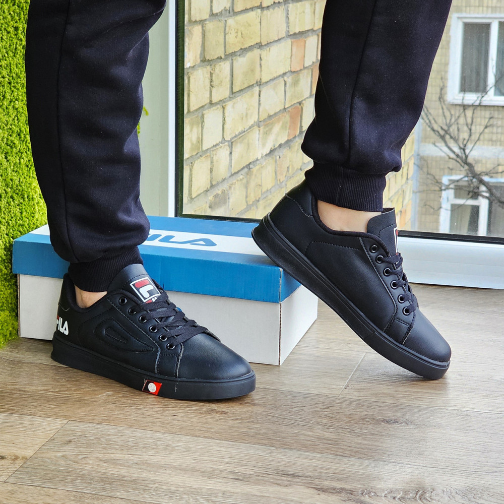 Мужские Кроссовки FILA Черные Кеды Фила Кожаные (размеры: 40,41,42,43,44) Видео Обзор Днепр - изображение 10