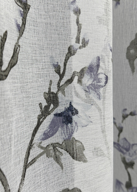 Тюль VR-Textil 1866т Flora Батист Белый с серо-синим 300х270 см (42-0820) Киев - изображение 6
